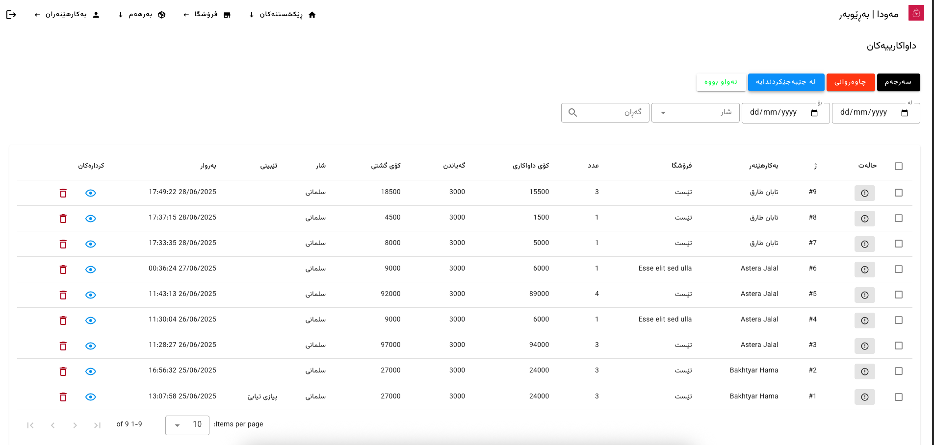 Vendor Dashboard